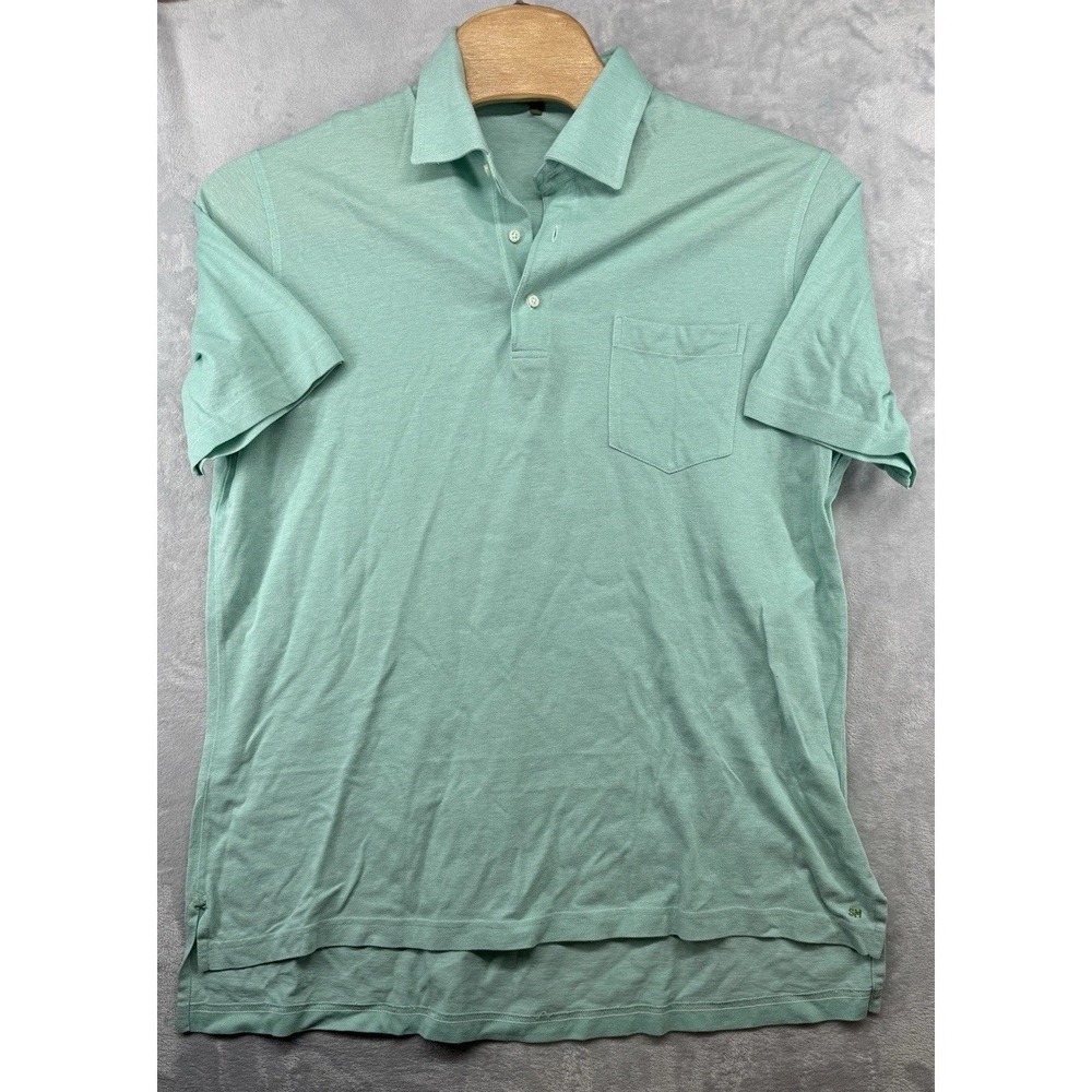 Sid Mashburn Golf Short Sleeved Polo Shirt Cotton Pocket Green Men's XL